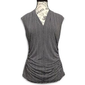 Vince Camuto Black and White Ruched Top